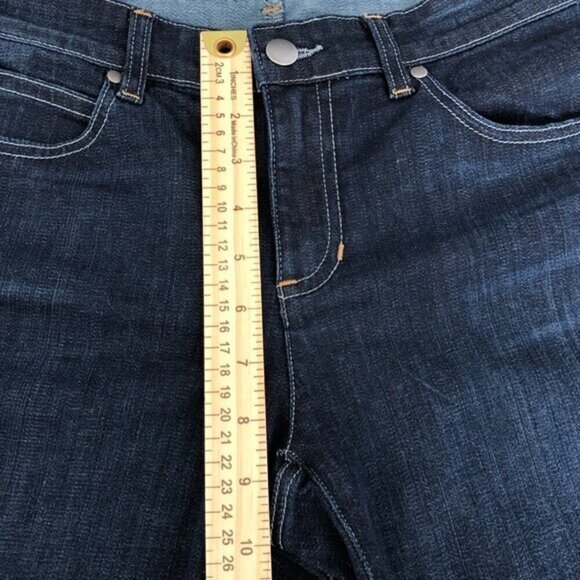 Eileen Fisher Skinny Mid Rise Jeans Women's Size 8 Dark Blue Wash‎ Jeans Organic - Picture 4 of 7